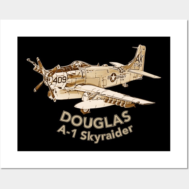 Douglas A-1 Skyraider Wall Art by aeroloversclothing